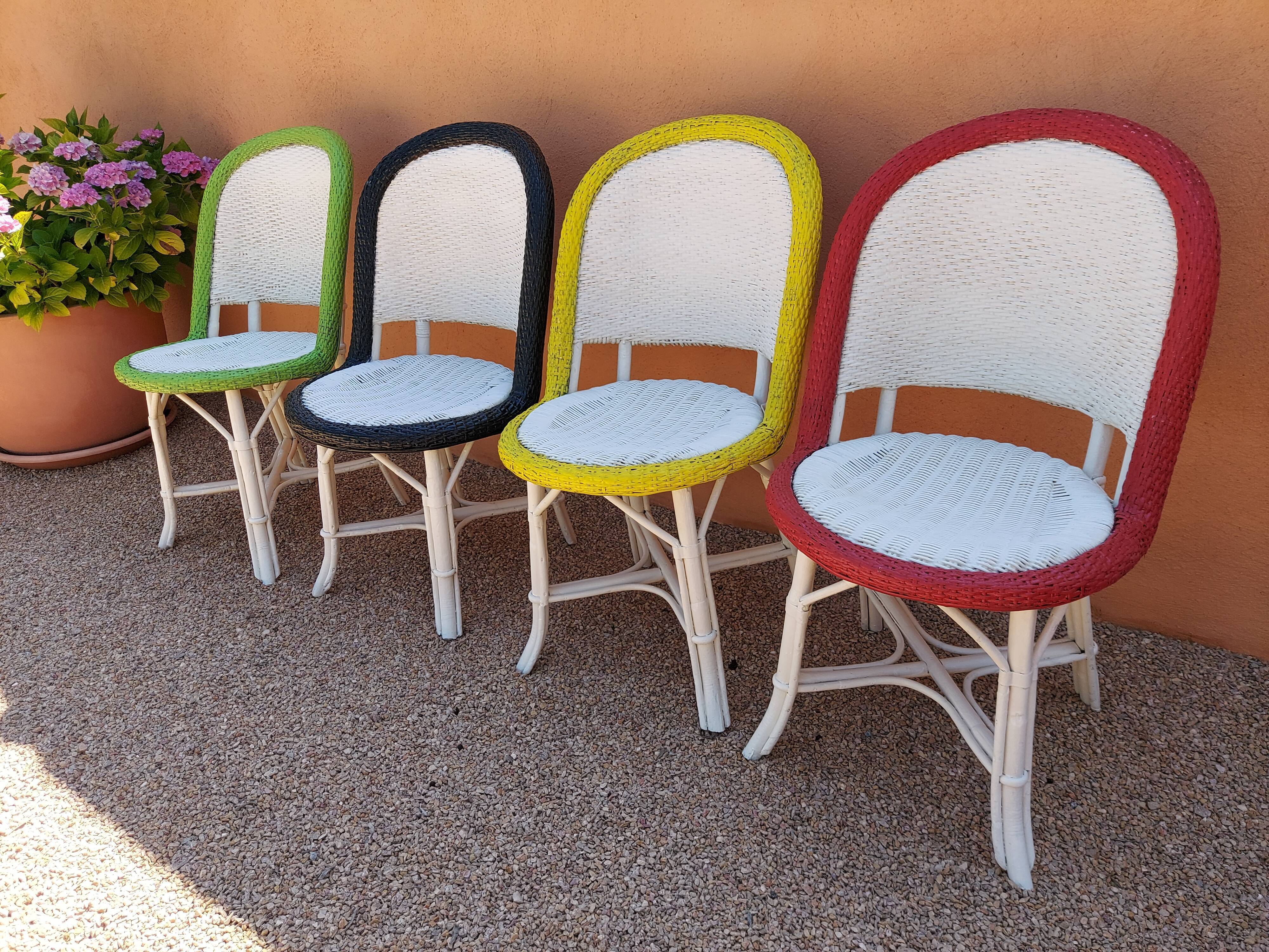 Suite of 4 terrace chairs Bistrot Parisien 1950s