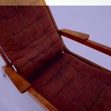 1960s Jan Vanek Very Rare Relaxing Oak Armchair, Czechoslovakia
