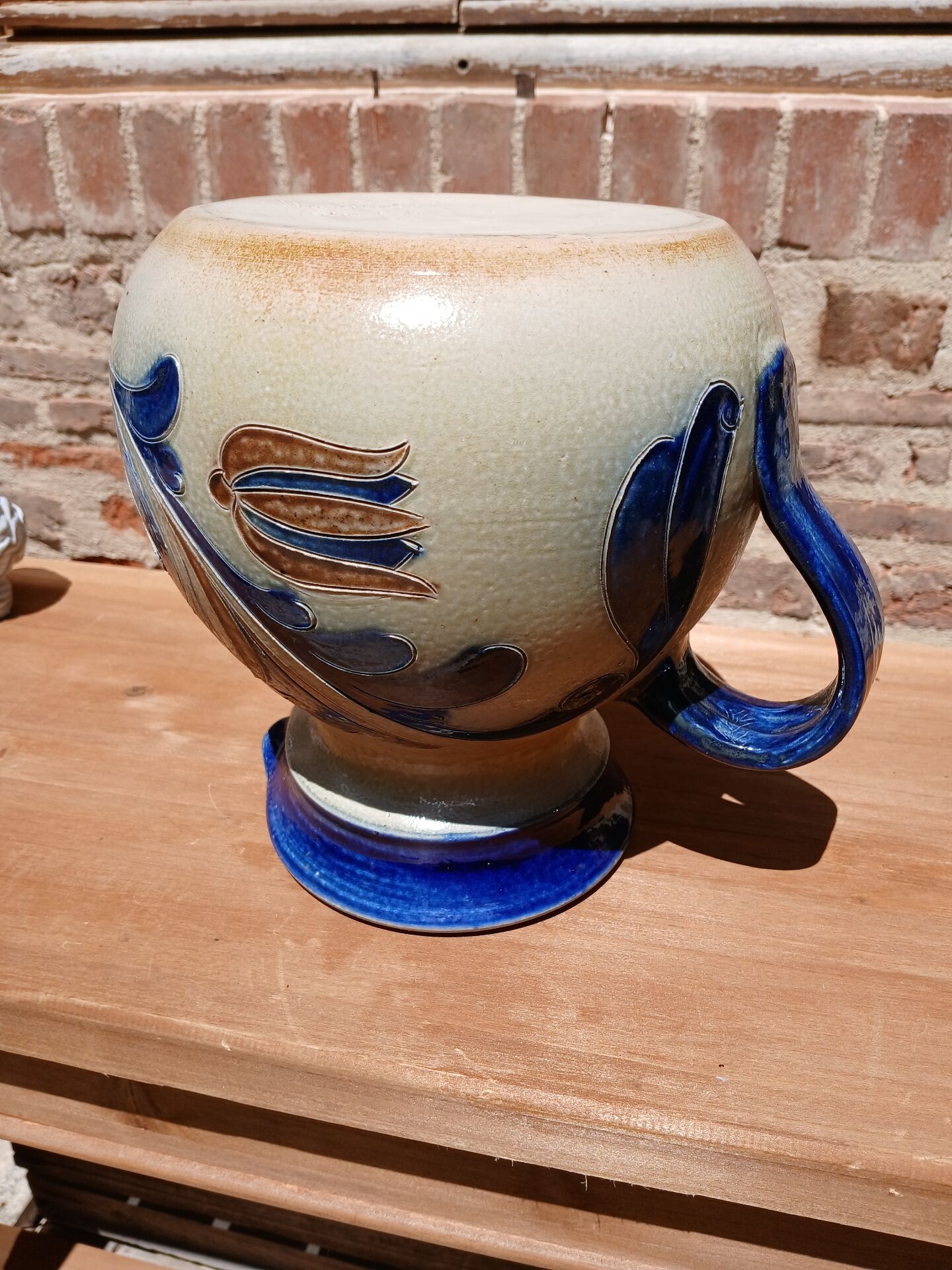 Large jug in handmade pottery