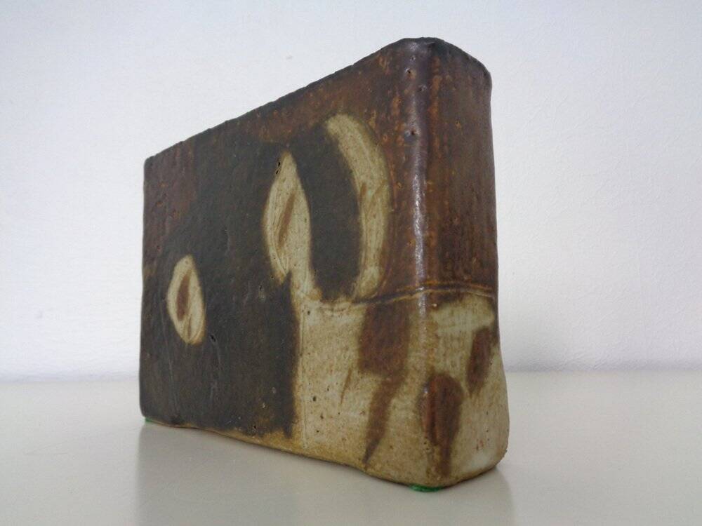 Vintage glazed studio ceramic vase by Trille Jørgensen, Denmark, 1970s.