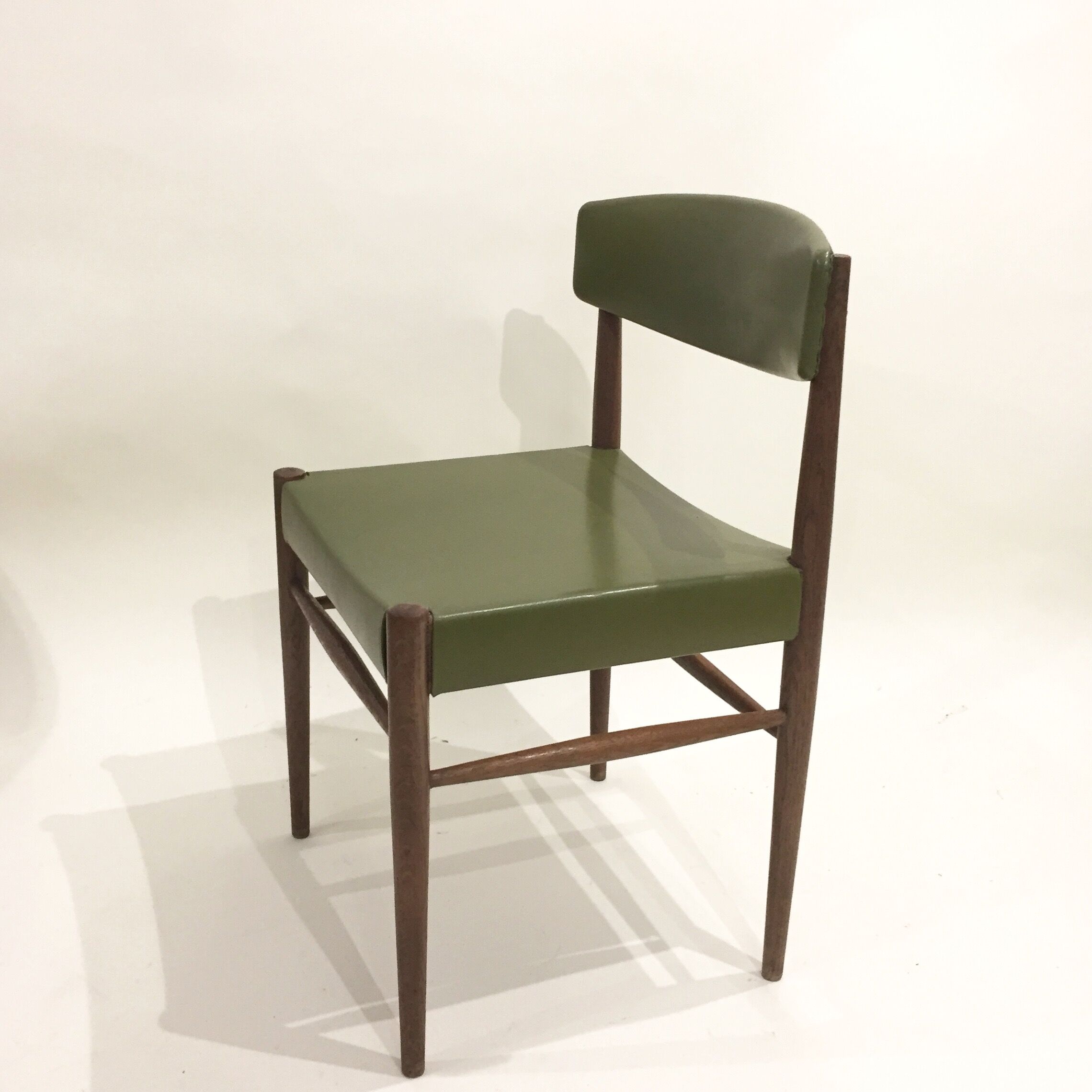 Set of 4 olive green chairs