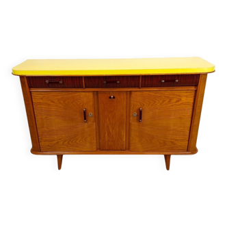 Vintage French sideboard — 1950s/60s — Yellow Formica