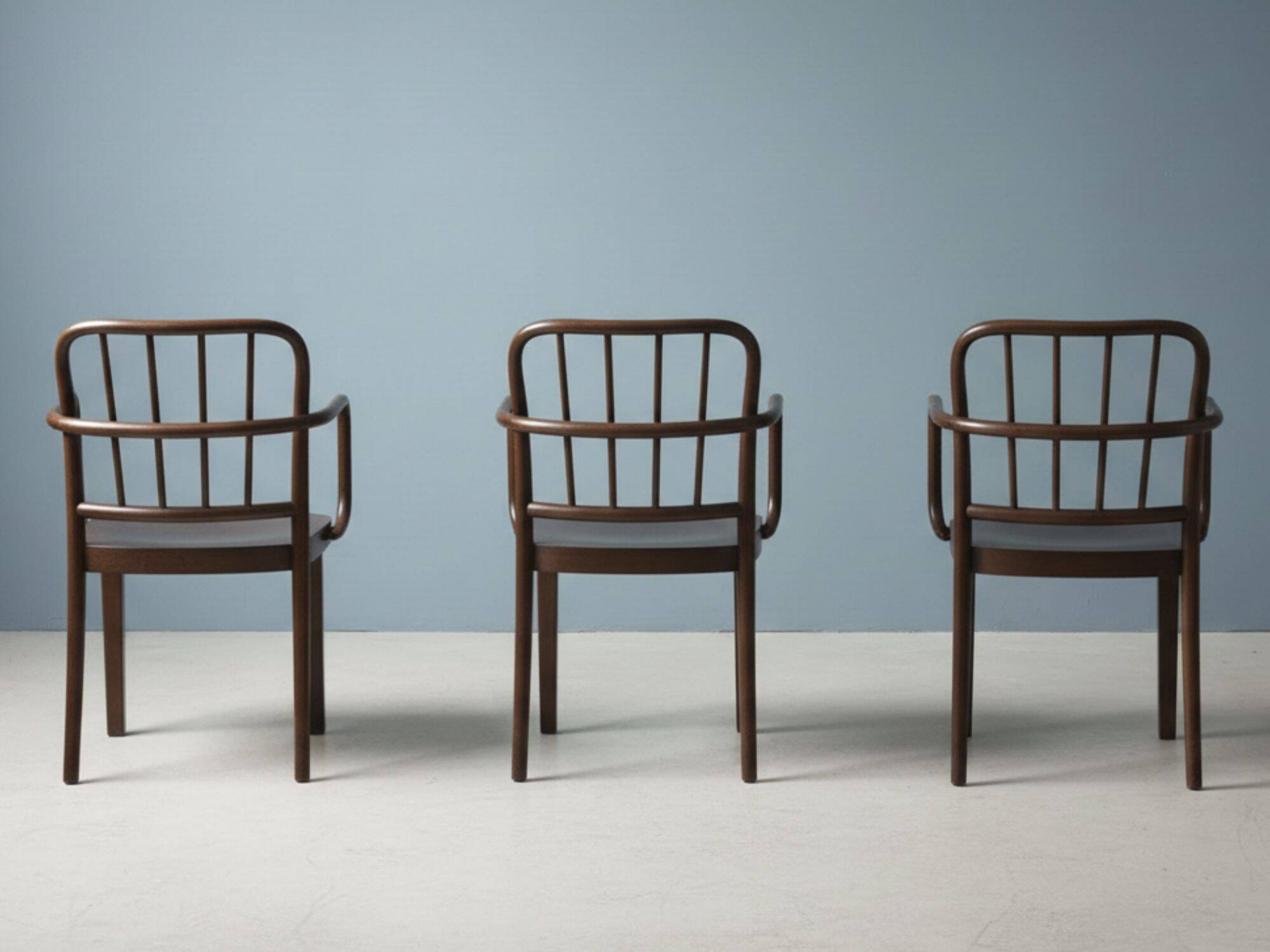 Set of 3 bentwood armchairs attributed to Josef Hoffmann for Thonet, Czechoslovakia, 1930s–1950s