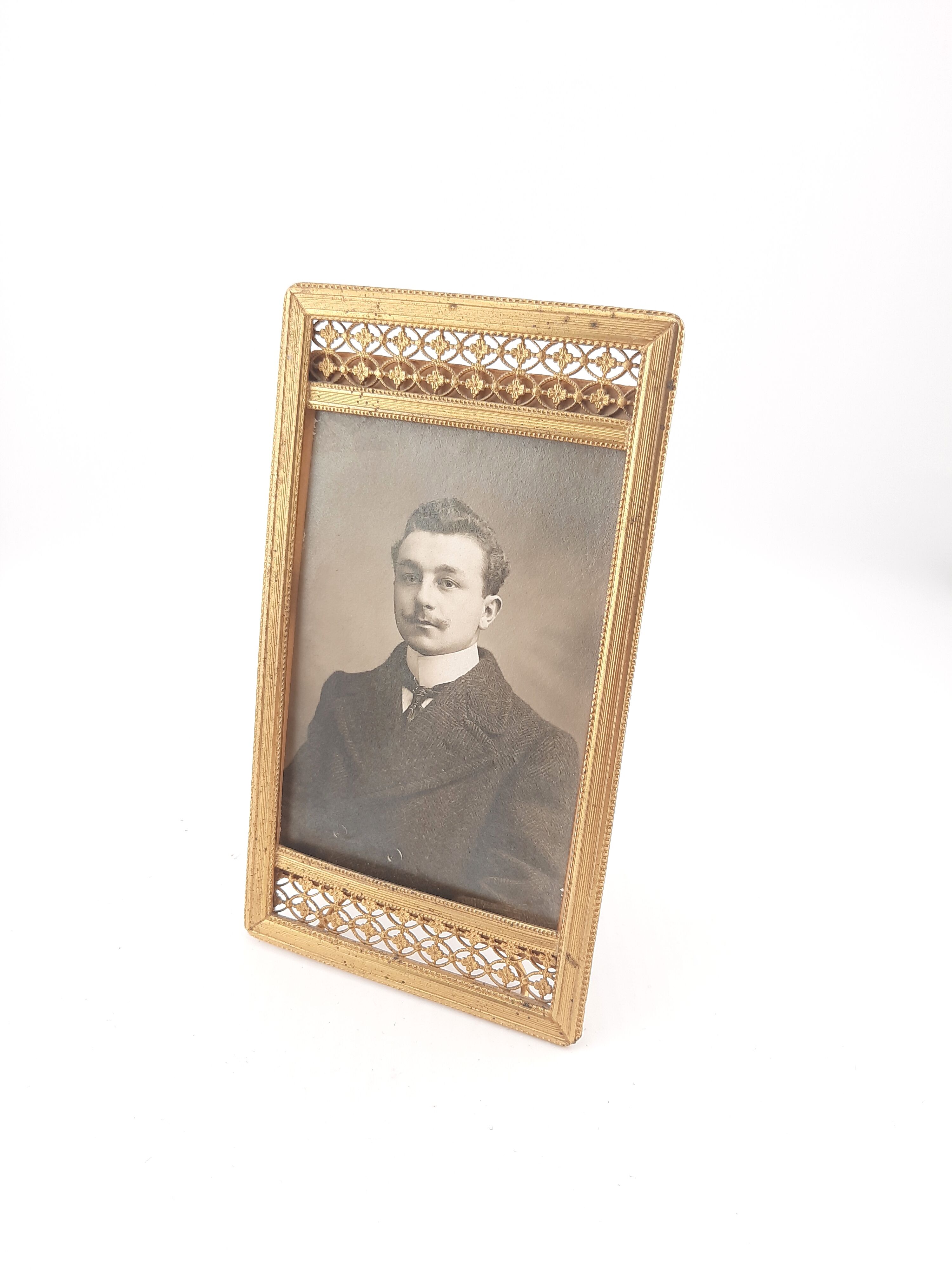 Victorian brass photo frame
