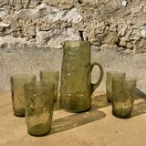 Service orangeade en verre texturé - Made in Italy