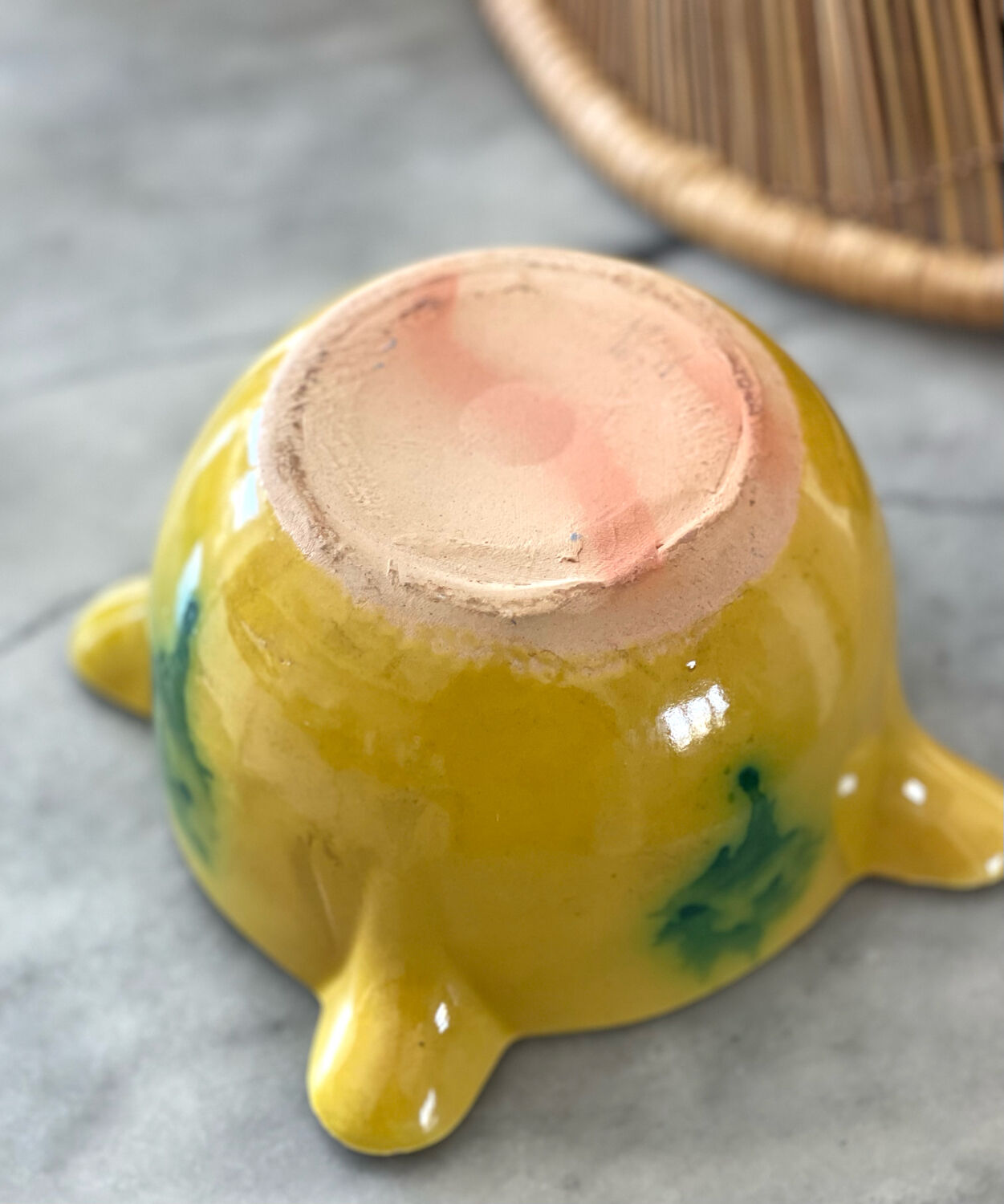 Vintage glazed stoneware mortar