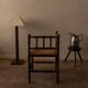 Chaise vintage à dossier ajouré et assise en jonc · 42×42×68 cm