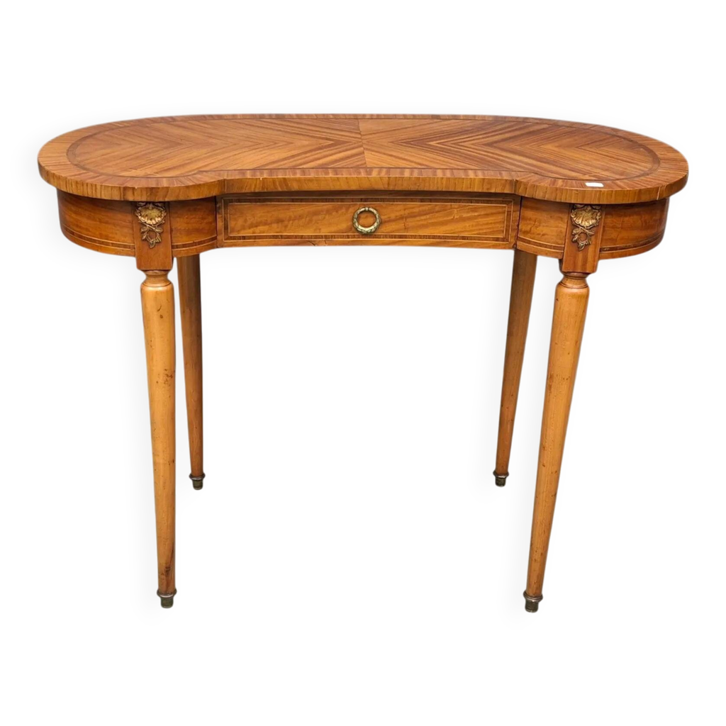 Table rognon style Louis XVI – plateau plaqué décoratif | Selency