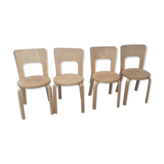 4 chairs Alvar Aalto model 66
