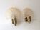 Pair of vintage shell glass wall lights, Art Deco style fixtures.