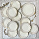Villeroy & Boch dessert service in white porcelain golden flowers