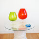 Table low round and white vintage rattan bamboo