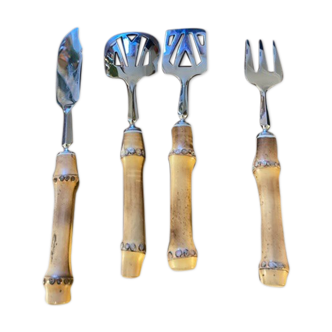 Bamboo and stainless steel mignardises service