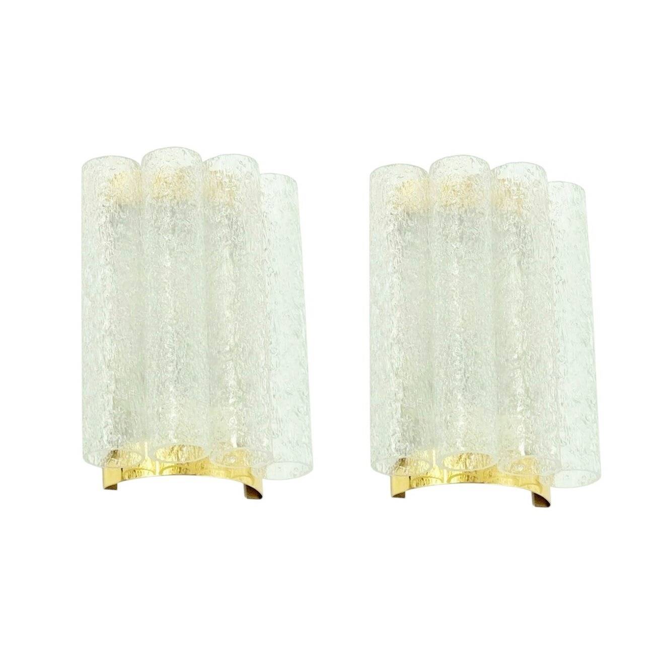 Paire d'appliques murales en verre dépoli et laiton, style Mid-Century - Doria, Allemagne, années 1960