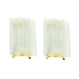 Paire d'appliques murales en verre dépoli et laiton, style Mid-Century - Doria, Allemagne, années 1960