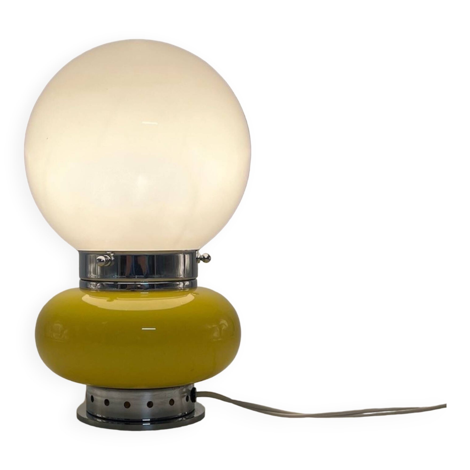 Murano Glass Yellow Table Lamp Mazzega, 60s