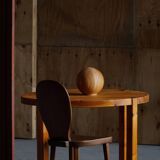 Mid-century Danish round dining table in solid pine, 1970s.