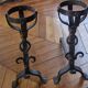 Pair of wrought iron andirons by Landier from the 17th century.