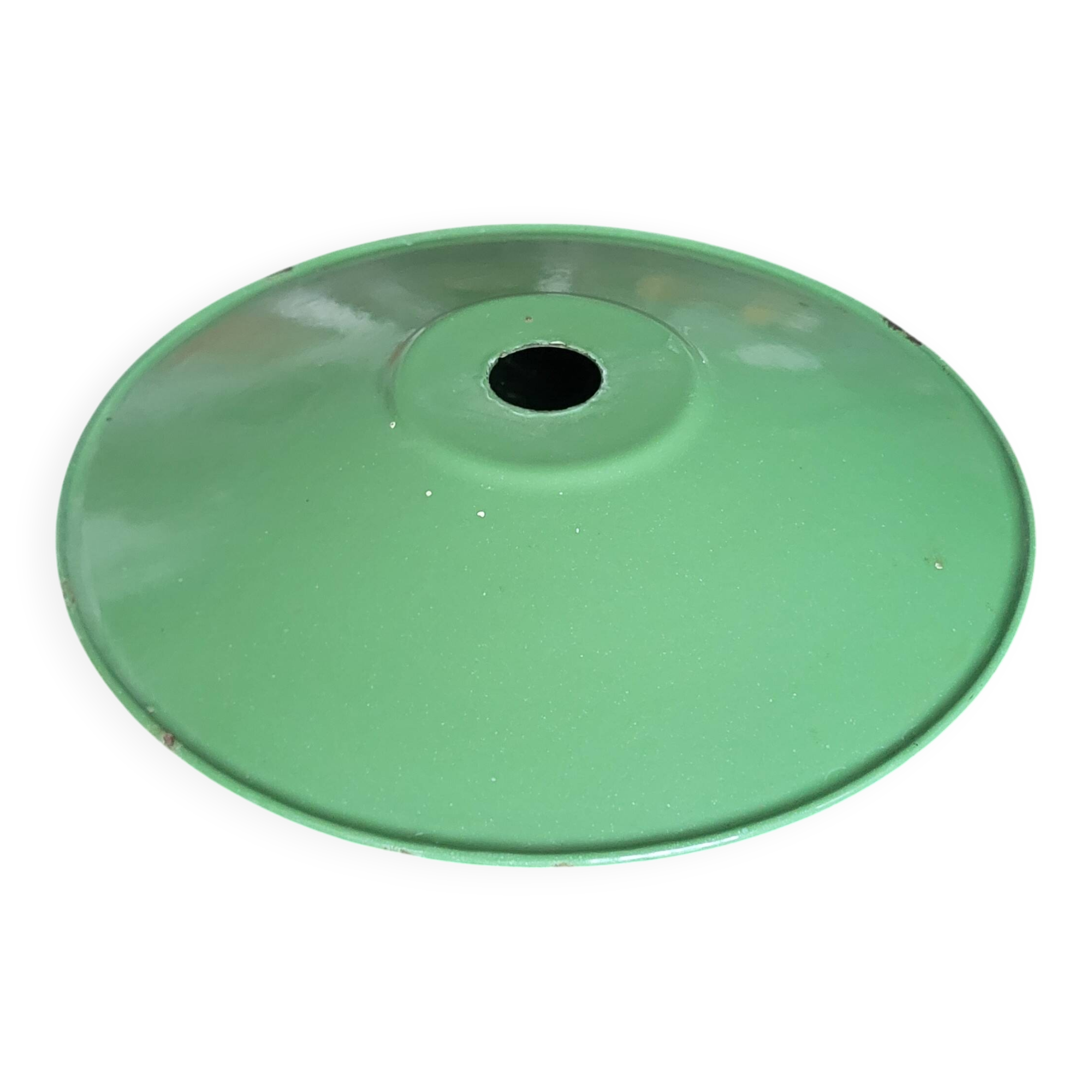 Green enameled sheet metal lampshade