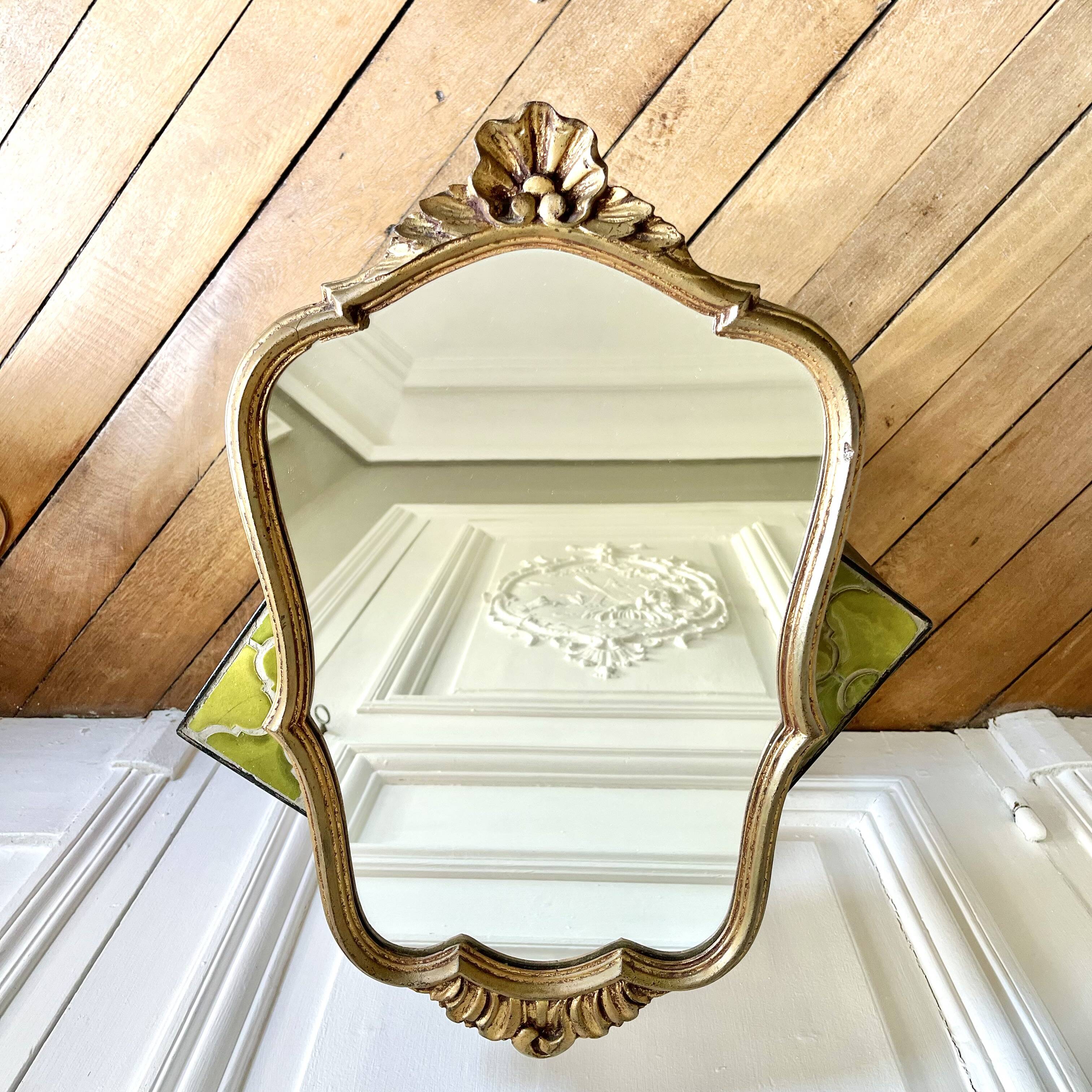 Miroir rocaille style Louis XV doré , 50 x 31 cm