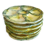 6 assiettes à huîtres par Foucard-Jourdan des années 50