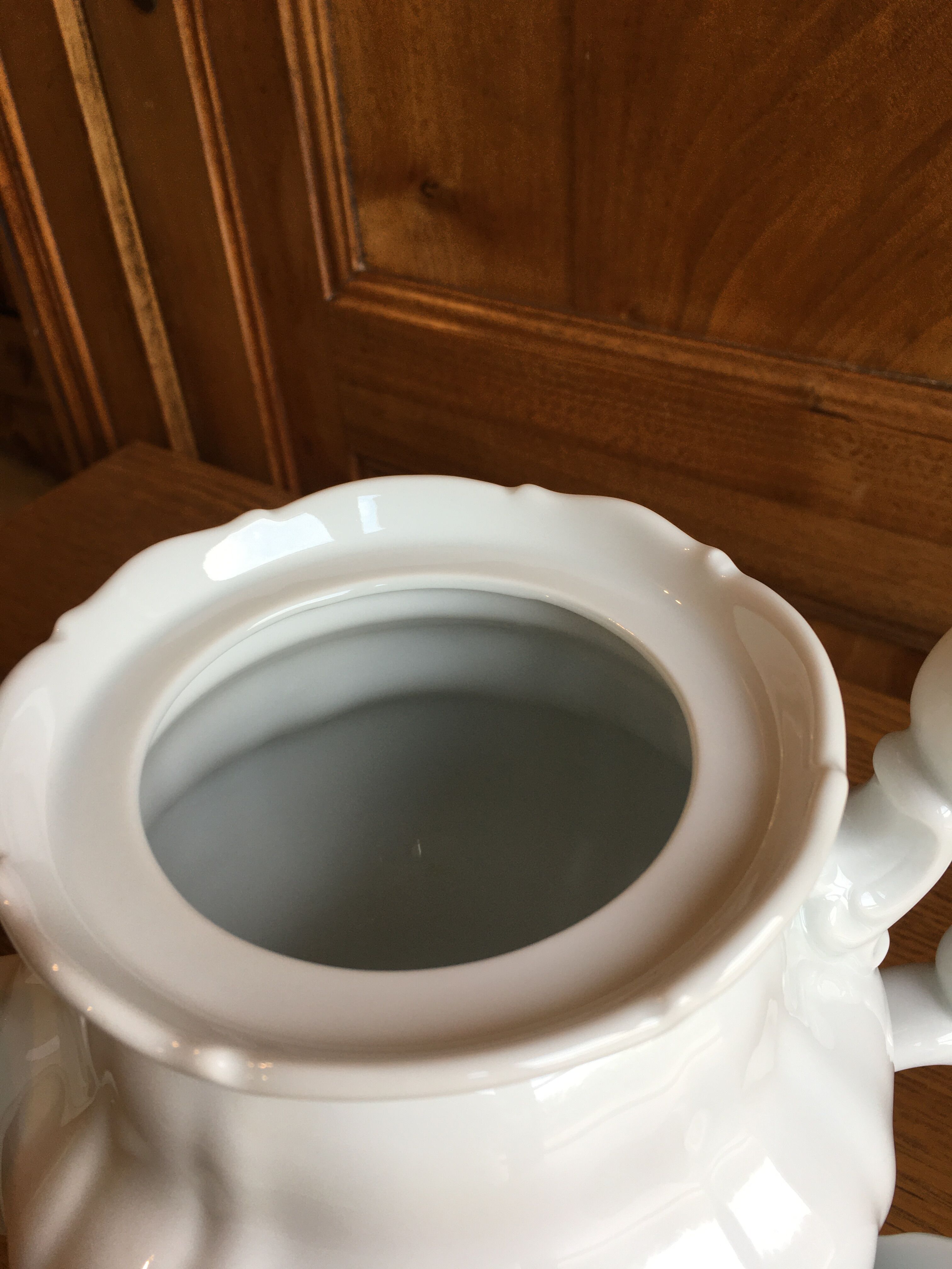 White porcelain teapot