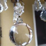Antique bronze and crystal chandelier