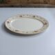 Vintage oval plate Salins model Simone beige with flowers
