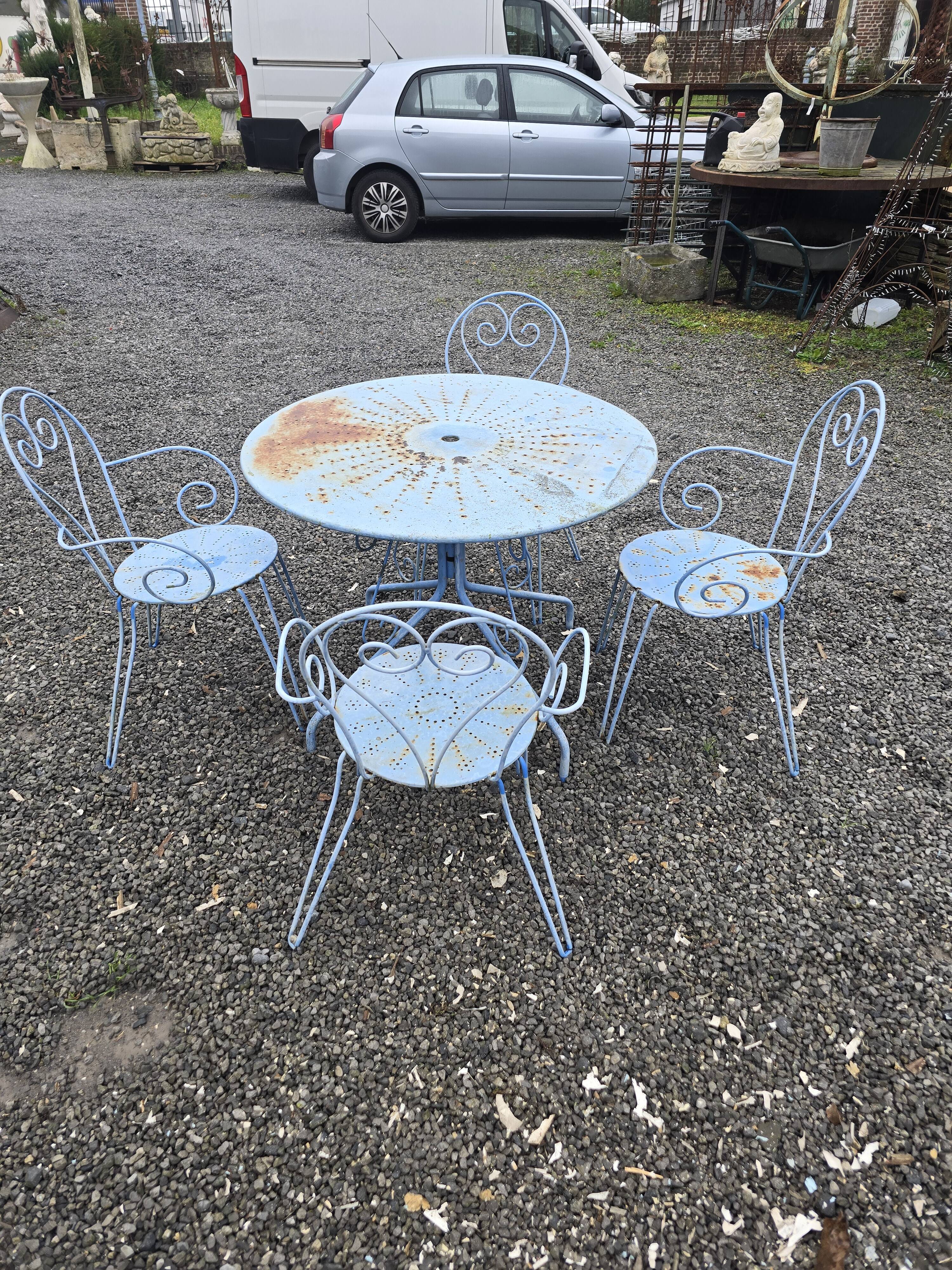 Wrought iron garden furniture