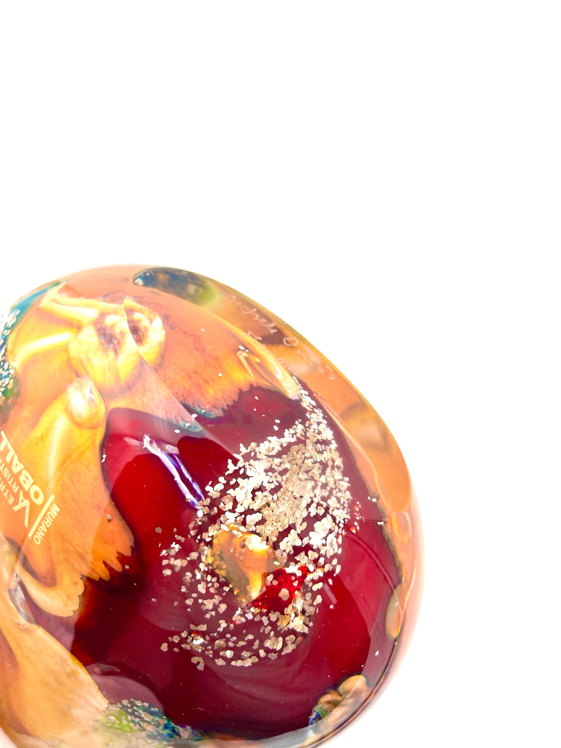 Murano Sommerso Vase OBALL Signed & Labeled 24k Gold H30cm 2.5kg New
