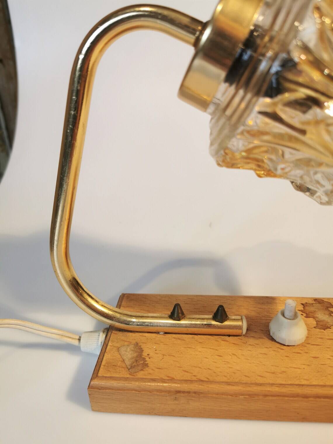 Lampe de chevet vintage : Lampe en verre style milieu du XXe siècle, Yougoslavie, années 1970