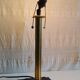 Table lamp base in leather and brass - 50s design