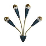 Italian blue and brass wall lamps Italy, 1950