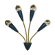 Italian blue and brass wall lamps Italy, 1950