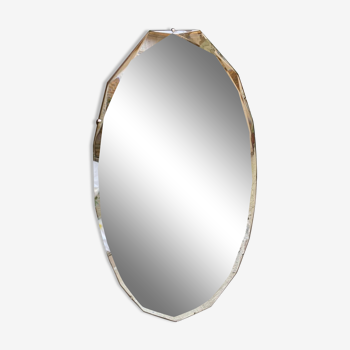 Bevelled oval mirror 65 x 38 cm