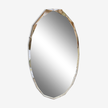 Miroir ovale biseauté 65 x 38 cm