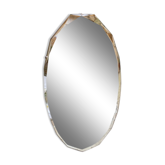 Miroir ovale biseauté 65 x 38 cm