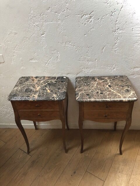 Louis XV-style bedside pair