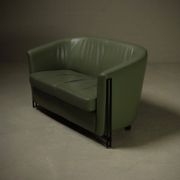 Postmodern leather club sofa by Touche 1980s