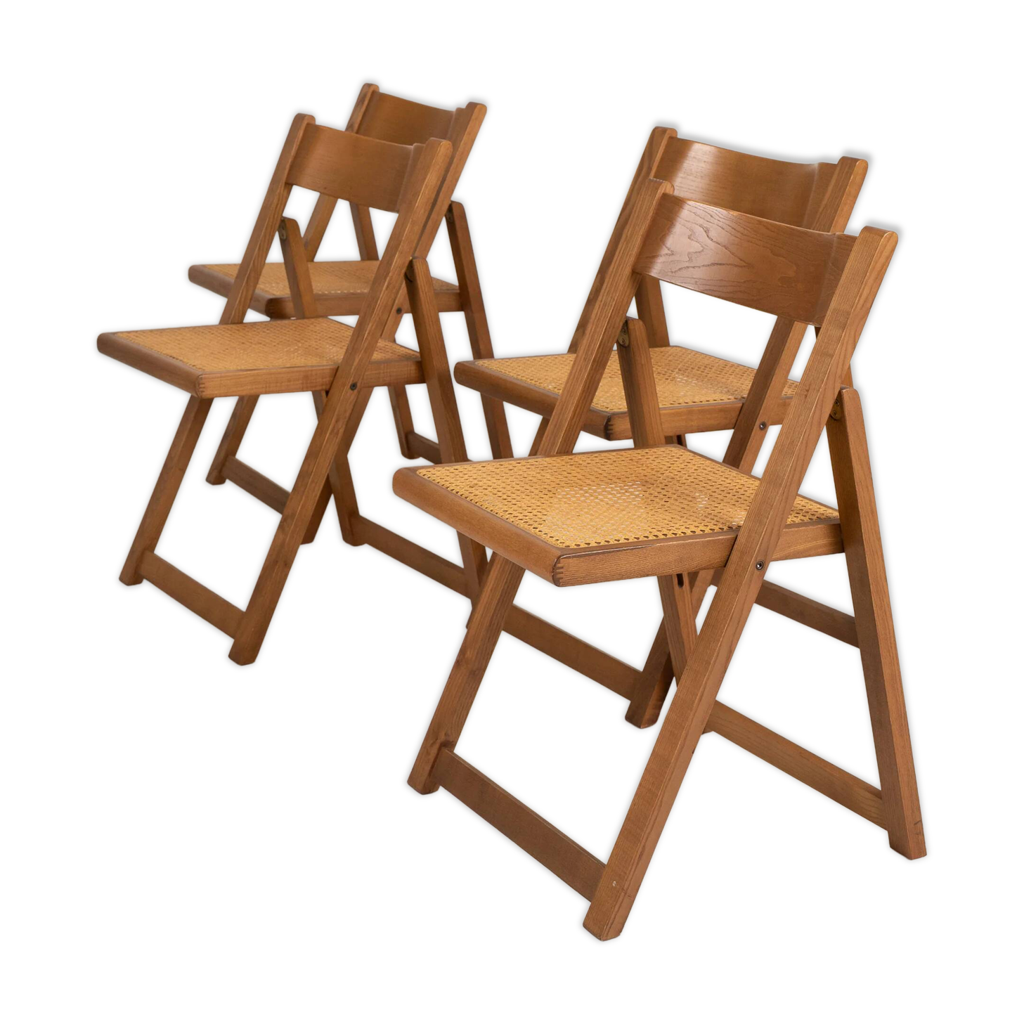 Set of Four Folding Dining Chairs,