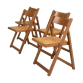 Set of Four Folding Dining Chairs,