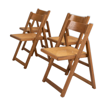 Set of Four Folding Dining Chairs,