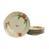 Lot de 6 assiettes plates signées odette dugraindelorge.