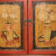 Mid century Chinese painted cabinet with 2 doors and 2 drawers