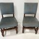 Pair of Louis XIII style twisted oak chairs from the 19th century.
