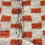 Beni Ouarain checkerboard rug Grey/Brown