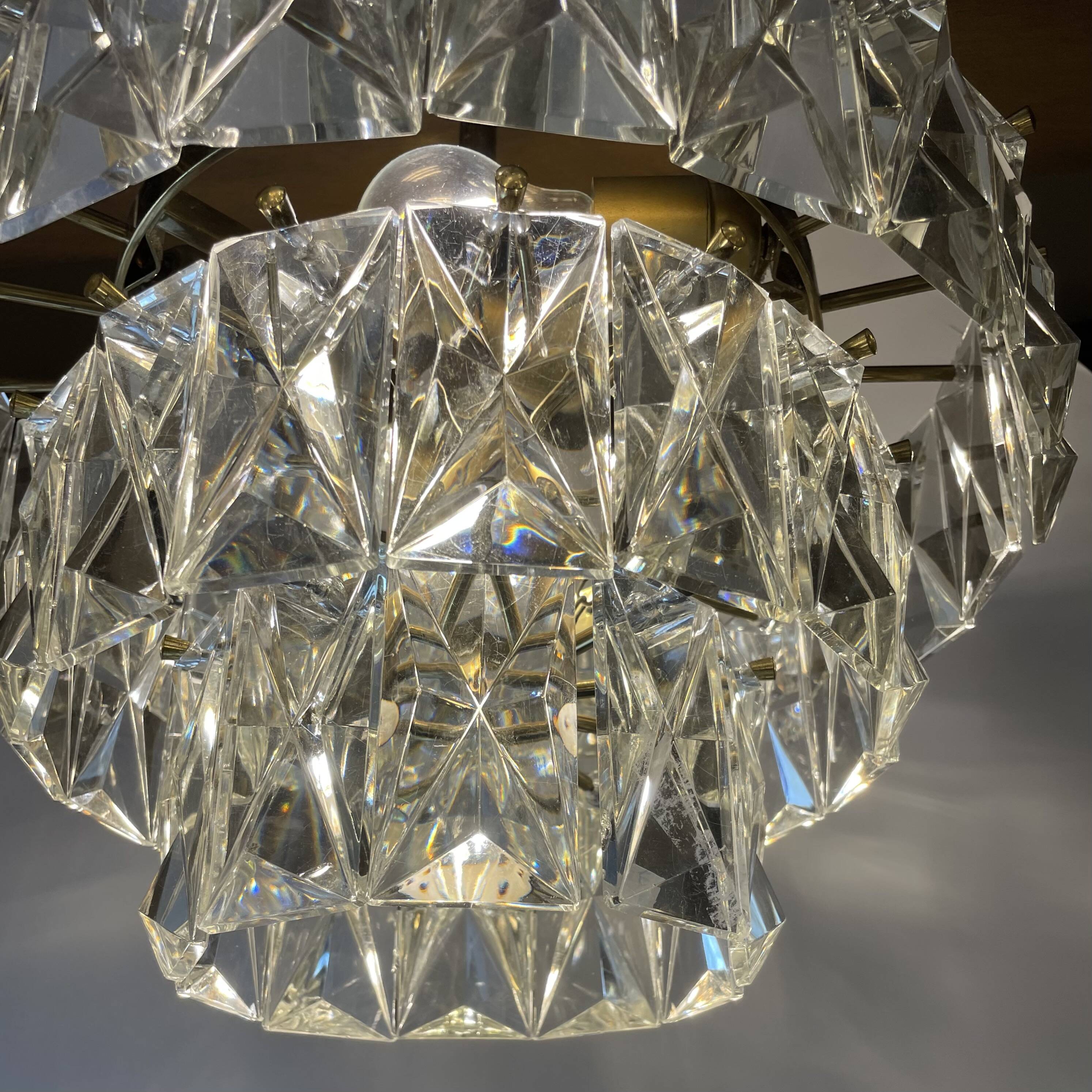 Crystal Prism Chandelier by Kinkeldey, 1970s