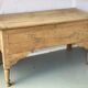 Vintage kneading trough renovated in solid raw oak wood
