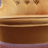 Gold velvet toad chair