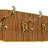 Porte-manteau vintage Rockabilly design années 50 en placage bois doré